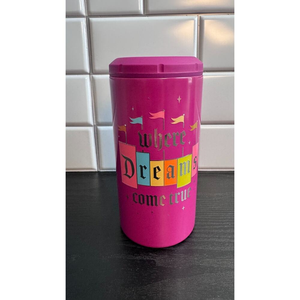 Disney Parks "Where Dreams Come True" Slim Can Insulated Coozie NEW